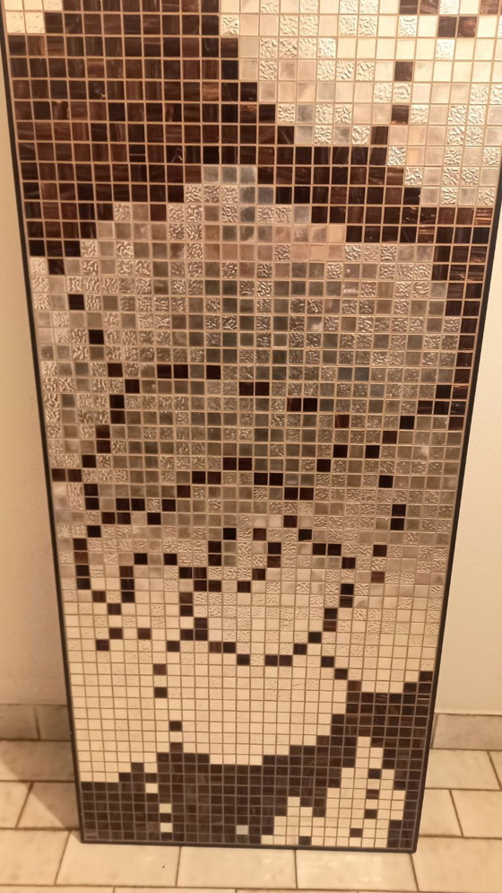 Image 1 of Pannello decorativo a mosaico originale Bisazza “Winter Flowers Oro/Nero”