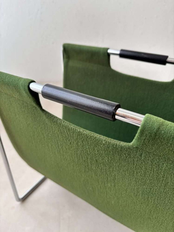 Image 1 of Panier de lecture Brabantia en feutre vert mousse, style milieu du siècle