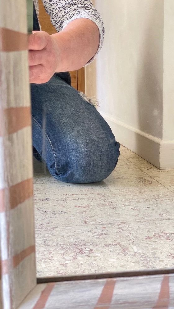 Image 1 of Specchio antico in legno dipinto a mano