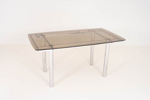 1970s Smoked Glass Dining Table