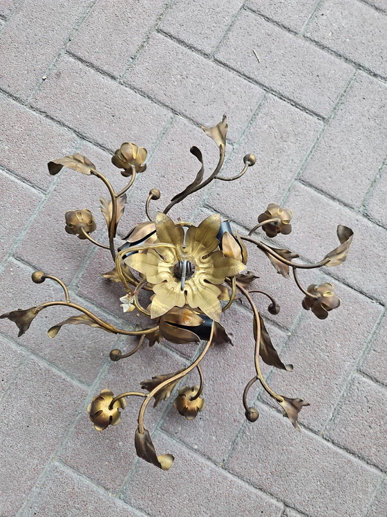 Élégant plafonnier vintage avec roses et feuilles – Metal (photo 6 of 8)
