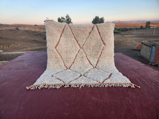 Tappeto Beni Ouarain 300x200 cm – Lana avorio spessa, motivi a rombi – Tappeti, Cotone, Bohemian (photo 14 of 14)