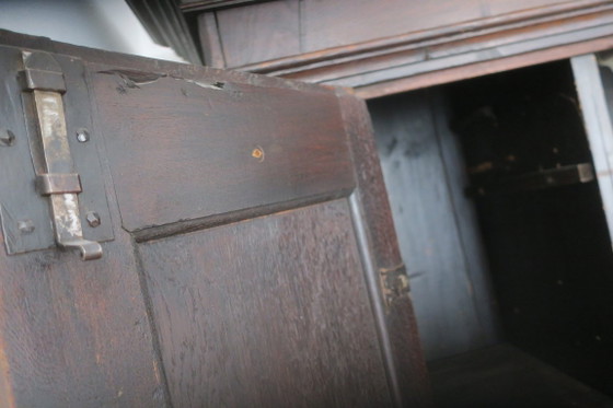 Image 1 of Antique Carved Oak Farmhouse Wardrobe, 1780