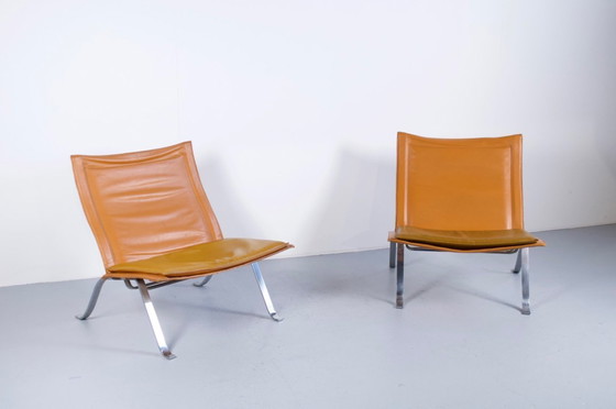 Image 1 of IMPONENTE COPPIA DI POLTRONE IN PELLE E ACCIAIO DEGLI ANNI '60