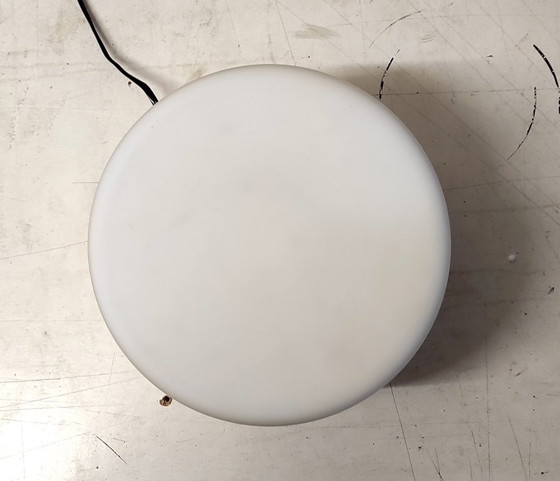 Image 1 of Bauhaus style ceiling or wall light with cylindrical opaline globe - mid-20th century