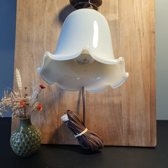 Image 1 of Vintage Wall Lamp Bronze with Glass Shade - 26 cm