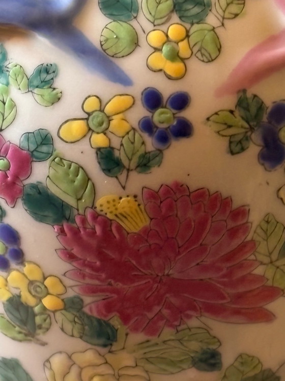 Beautiful 36cm high Chinese Famille Rose Vase – Chinese vases from Holland, Porcelain (photo 14 of 15)