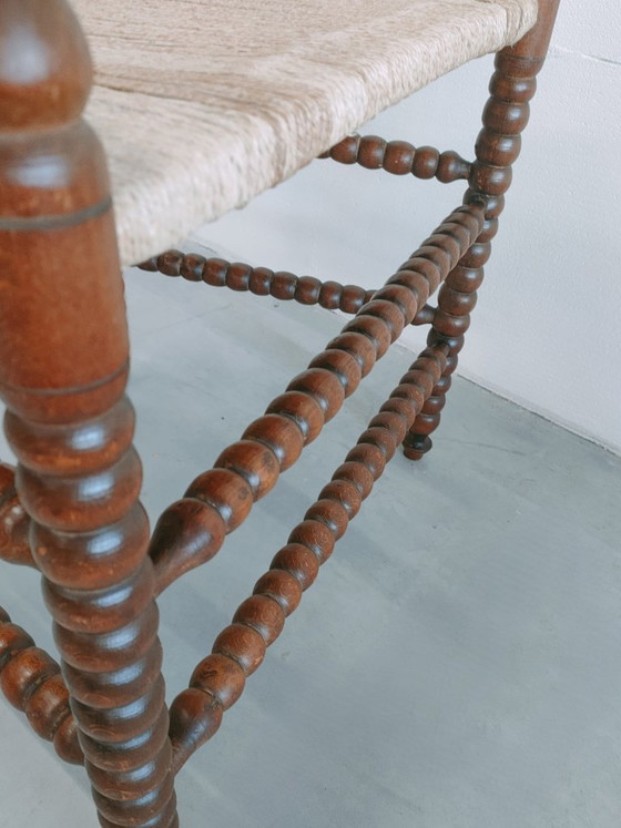 Image 1 of Antieke bobbinchair met 'papercord' zitting