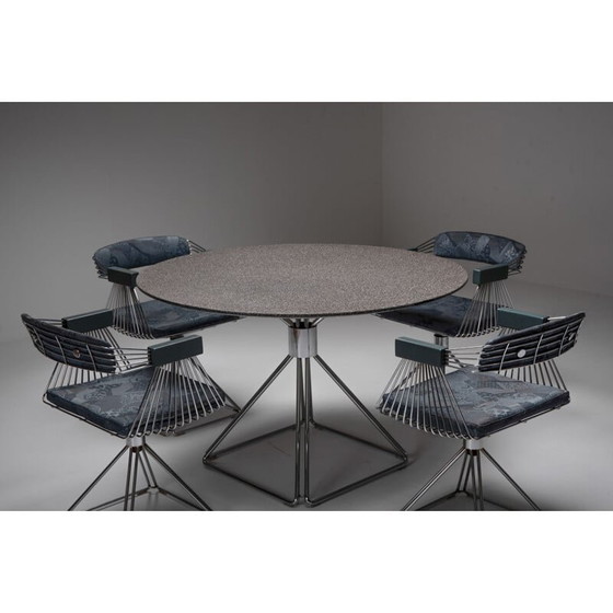 Image 1 of Novalux modern chrome plated steel wire dining set by Rudi Verelst, 1970