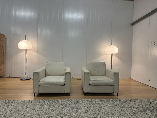 2x Fauteuils Minotti Hamilton Crème