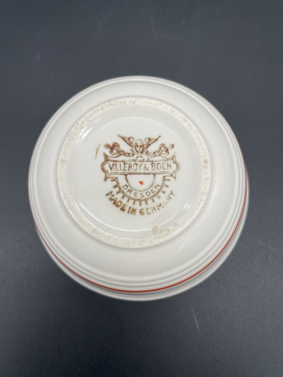 Villeroy & Boch Dresden – Scatola antica con coperchio e pomello rosso, circa 1900 – Accessori da tavola (photo 5 of 7)