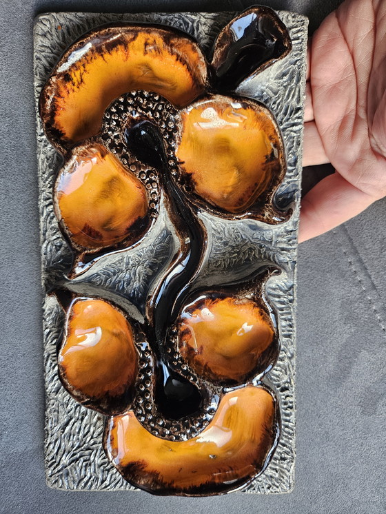 Image 1 of 5 fat lava relief wall tiles by Jan van Erp