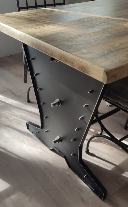 French-made, handcrafted industrial table