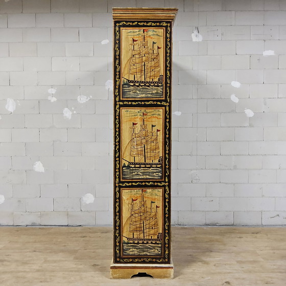 Image 1 of Vintage Indian sideboard (nautical/ships) bohemian/colonial/oriental wardrobe