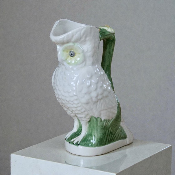 Image 1 of Large antique owl/owl earthenware carafe