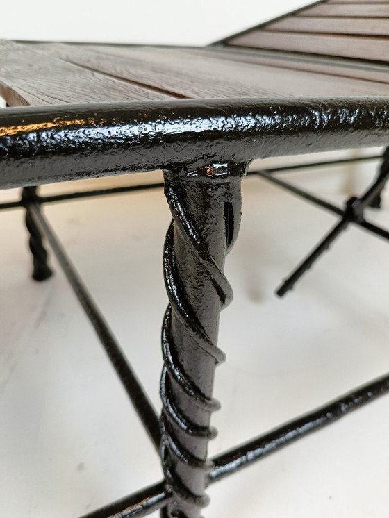 Image 1 of Bellissimo lettino da giardino antico in ferro battuto (italiano)