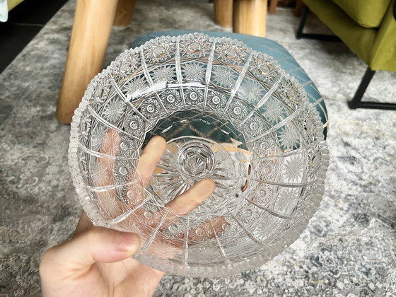 Boheemse loodkristallen schaal op voet, handgeslepen kristallen schaal (24% PbO) PK 500 – Schalen, Glass (photo 4 of 10)