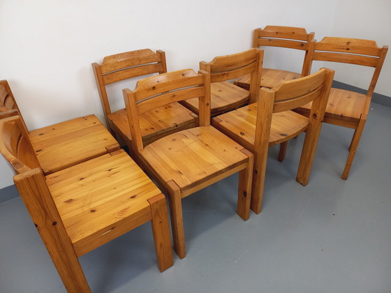 Image 1 of Set di 8 sedie scandinave vintage di Ilmari Tapiovaara per Asko in pino degli anni &#39;70