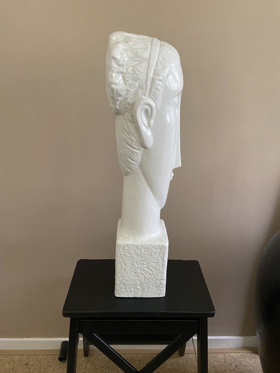 Image 1 of Buste beeld à la Modigliani, Brancusi en Afrikaanse beeldhouwkunst 