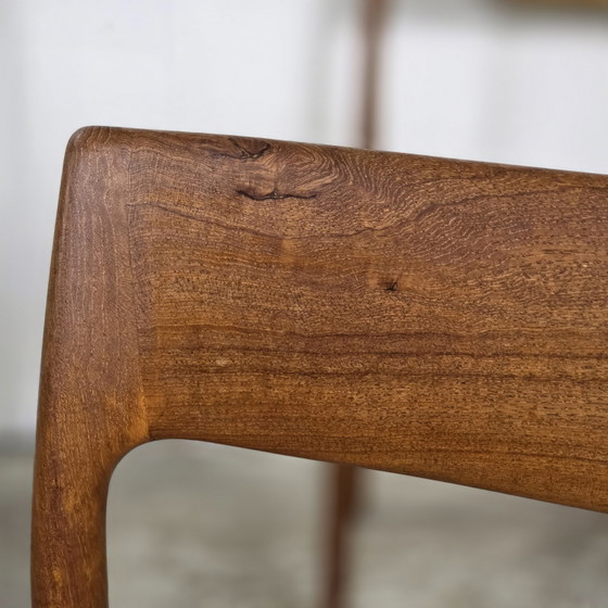 Image 1 of Volledig gerestaureerd 8x Niels Møller model 77 eetkamerstoel teak nieuw papercord