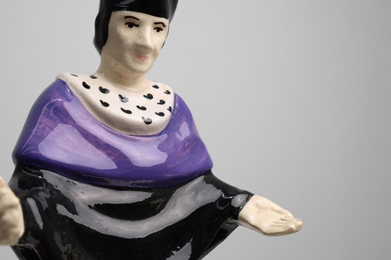 Image 1 of Signed “St. Yves” Earthenware Statue by Jos Kervella for Henriot Quimper, France, 1947