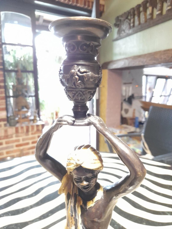 Image 1 of Blackamoor Kerzenständer in Bronze
