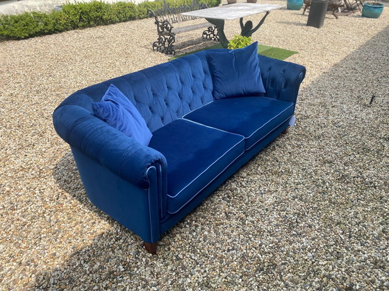 Image 1 of Chesterfield Velour three-seater