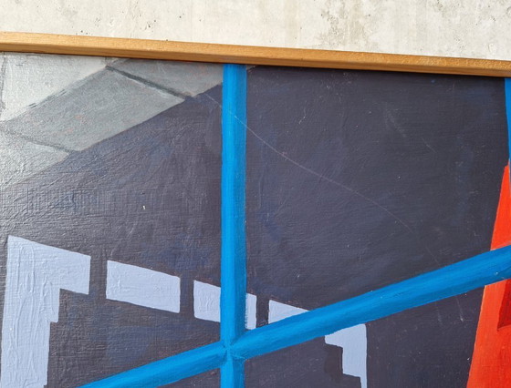 Image 1 of Ingelijst futuristisch schilderij op paneel, Nbrovsky 1989