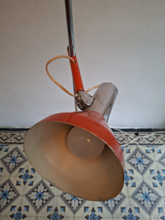 Orange vintage Floor light, seventies – Metal (photo 8 of 9)