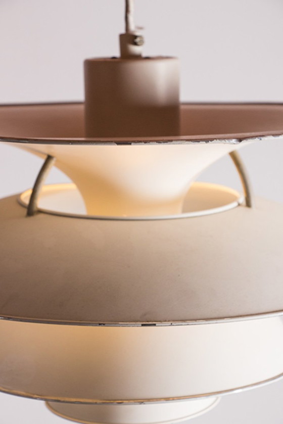 Image 1 of Danish suspension lamp in brushed metal, Model PH 6 ½ -6V Called "Charlottenborg" by Poul Henningsen for Louis Poulsen
