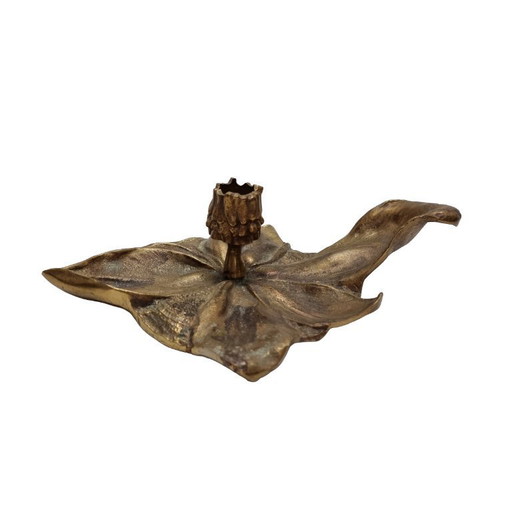Art Nouveau style candlestick leaf shape