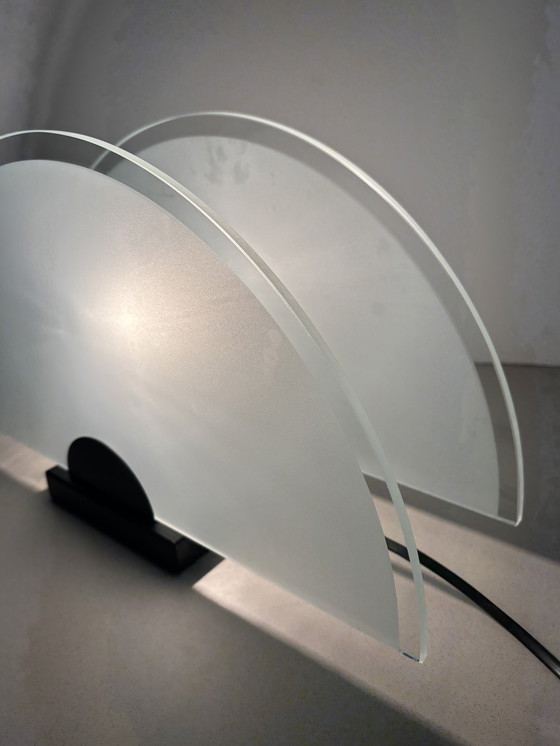 Image 1 of Tischlampe aus Glas im Stil des Art déco Revival der 1980er Jahre