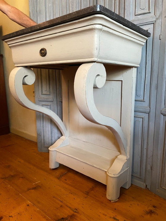 Side Tanble Wandtafel Wand Console Louis Philippe Trumeau – Stone (photo 2 of 21)