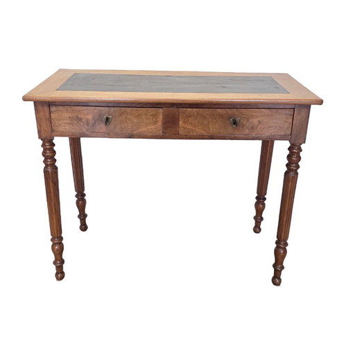 Antica scrivania inglese in radica di noce, circa 1860