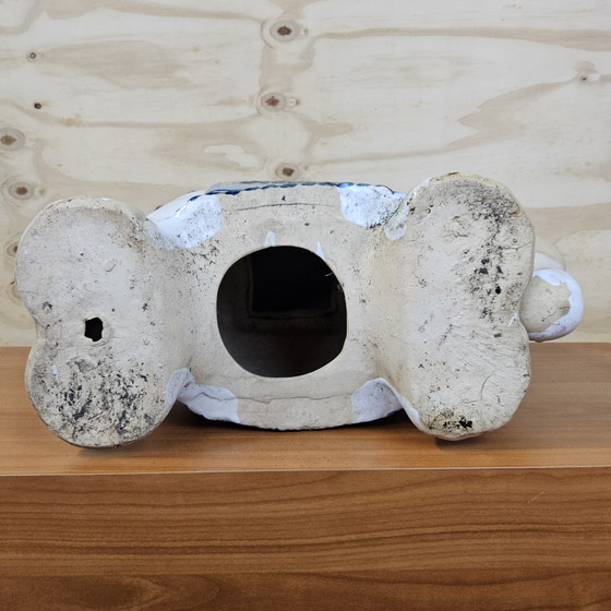 Image 1 of Vintage 70s XXL Chinese keramieken olifant plantentafel (Hoogte:42cm) kruk Chinoiserie 