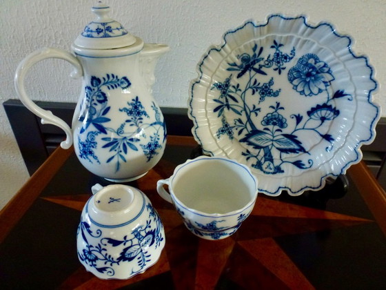 22-Delig Meissen Blauw Uienpatroon Servies - Koffie/Thee Set. – Porcelain (photo 18 of 18)