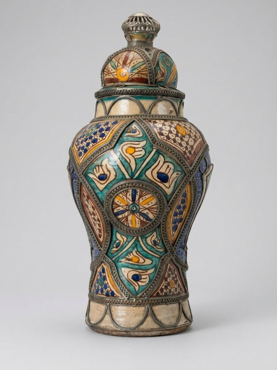 Große marokkanische Potiche aus Keramik und Metall – 38 cm – Dekorative Objekte, Ceramic (photo 4 of 15)