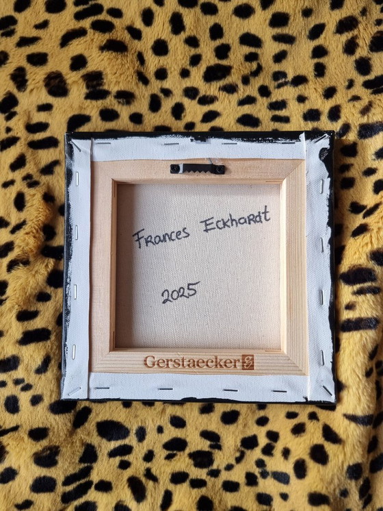 Image 1 of Rosa de estilo tatuaje tradicional pintada a mano de 20 x 20 cm, arte contemporáneo moderno