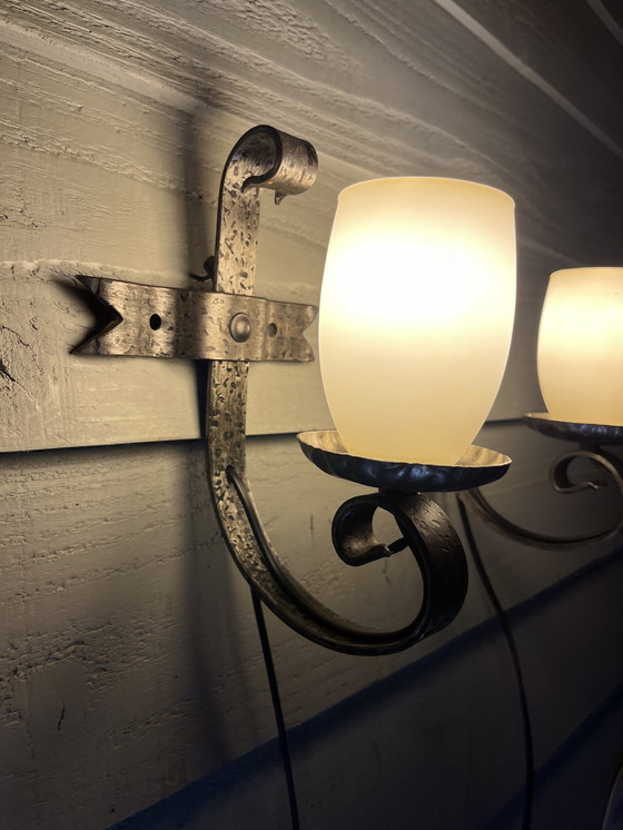 Image 1 of 2 vintage brutalist wall lamps