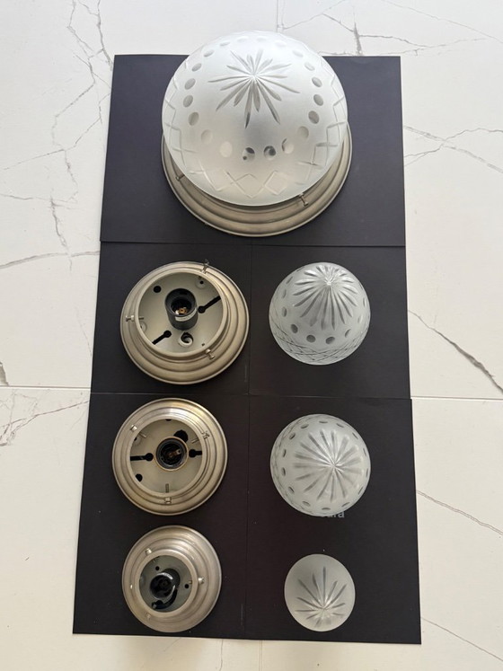 Lampade da soffitto GISO/Gispen in vetro tagliato stile Art Déco – Plafoniere, Glass (photo 9 of 9)