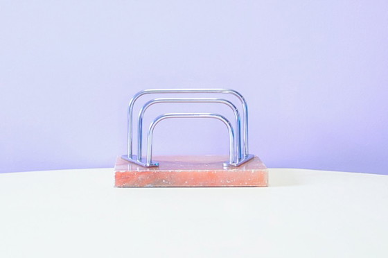 Marble Letter Holder Chrome Brackets – Decorative Objects (photo 2 of 5)