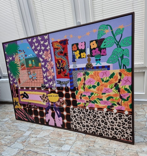 Image 1 of Frances Eckhardt - Oeuvre d'art détaillée peinte à la main 100x150 cm