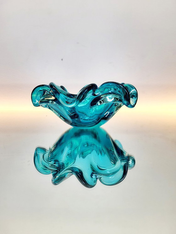 Image 1 of Vide poche ou bol vintage bleu de Murano, Italie, 1970