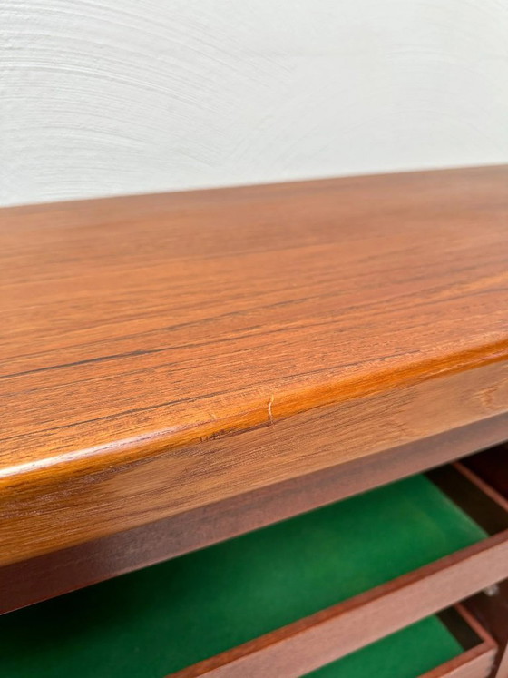 1960s Vintage Large Danish Design Teak Sideboard with Tambour Doors, OMANN JUN, Wood, Brown (photo 16 of 19)