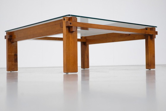 Image 1 of Vierkante eiken salontafel, Italië - 1970