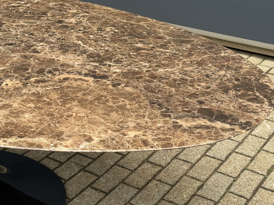 Image 1 of Original oval Knoll Tulip dining table (244x137cm) Emperador