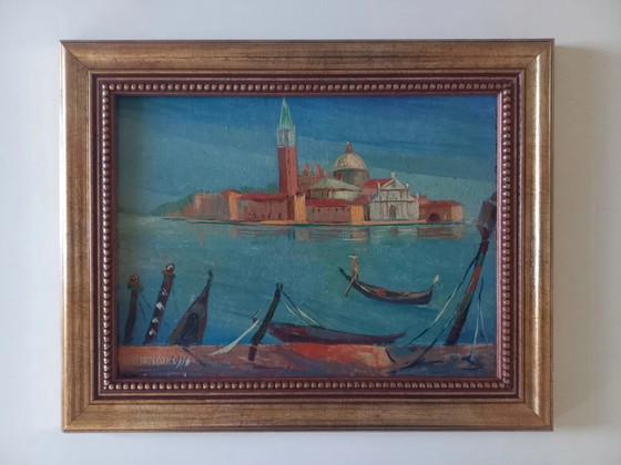Image 1 of ORIGINAL Ölgemälde auf Karton inkl. Rahmen | Markusturm/Venedig | Signiert