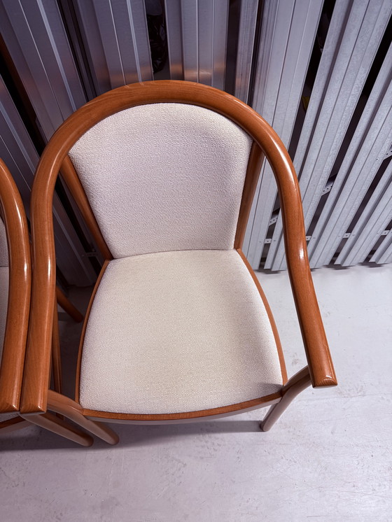 Image 1 of 3x BP Sedie Design „MANUELA“ – Original Made in Italy – Buche Holzstuhl mit Armlehnen 