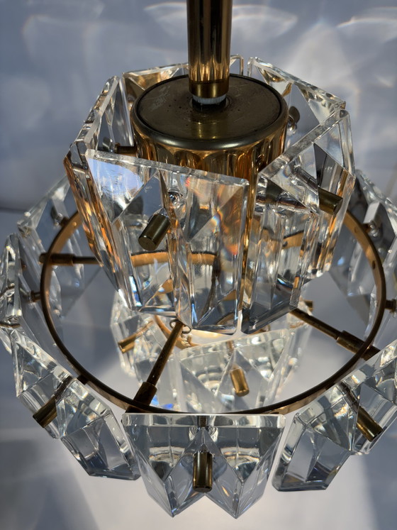 Image 1 of Kinkeldey Kroonluchter Messing & Kristal - Mid-Century
