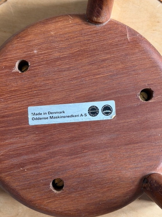 Rare Stool by Erik Buck Model SJ.08 for Domus Dancia Denmark – Leather, Wood (photo 5 of 5)